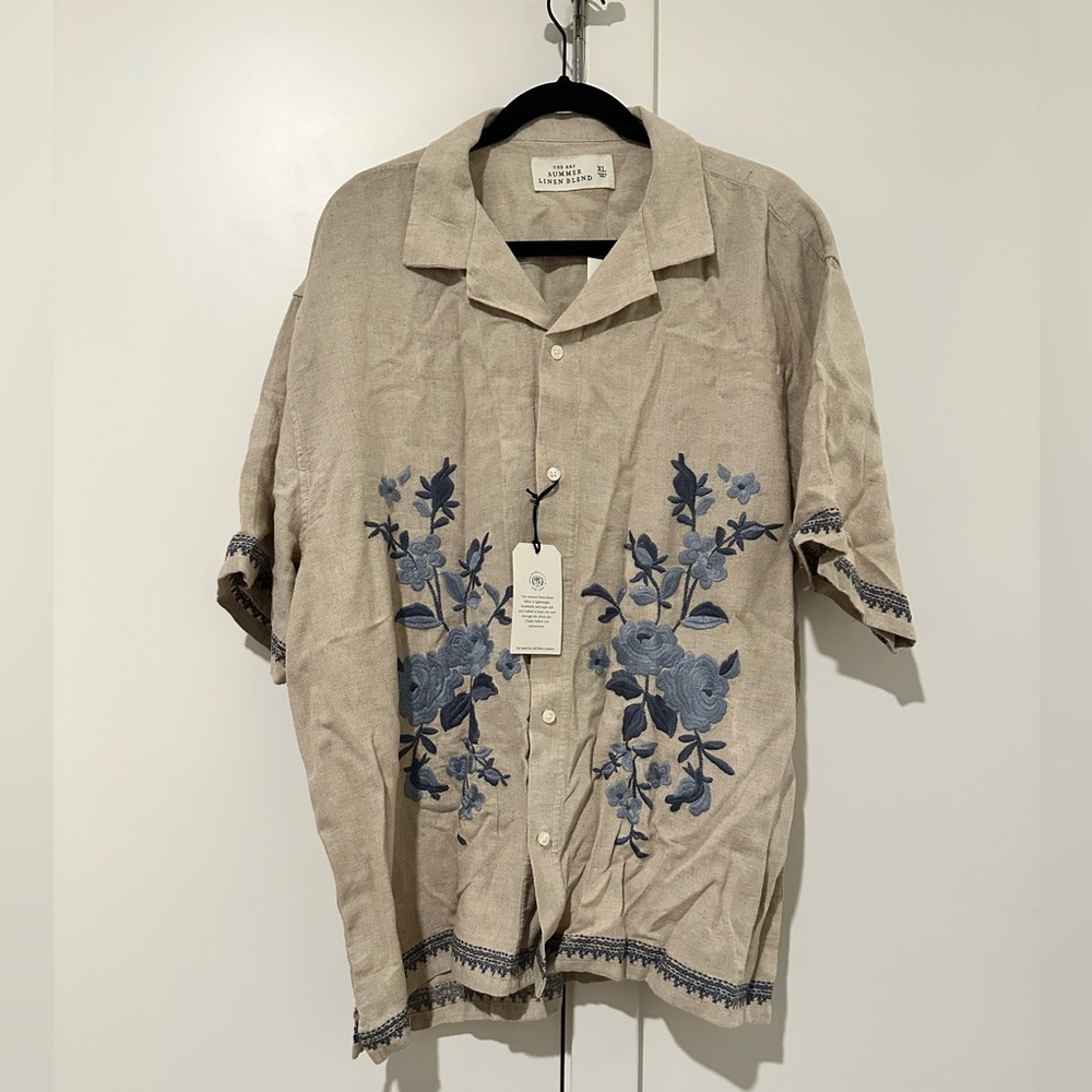 A&F Dummer Linen Blend Button Down